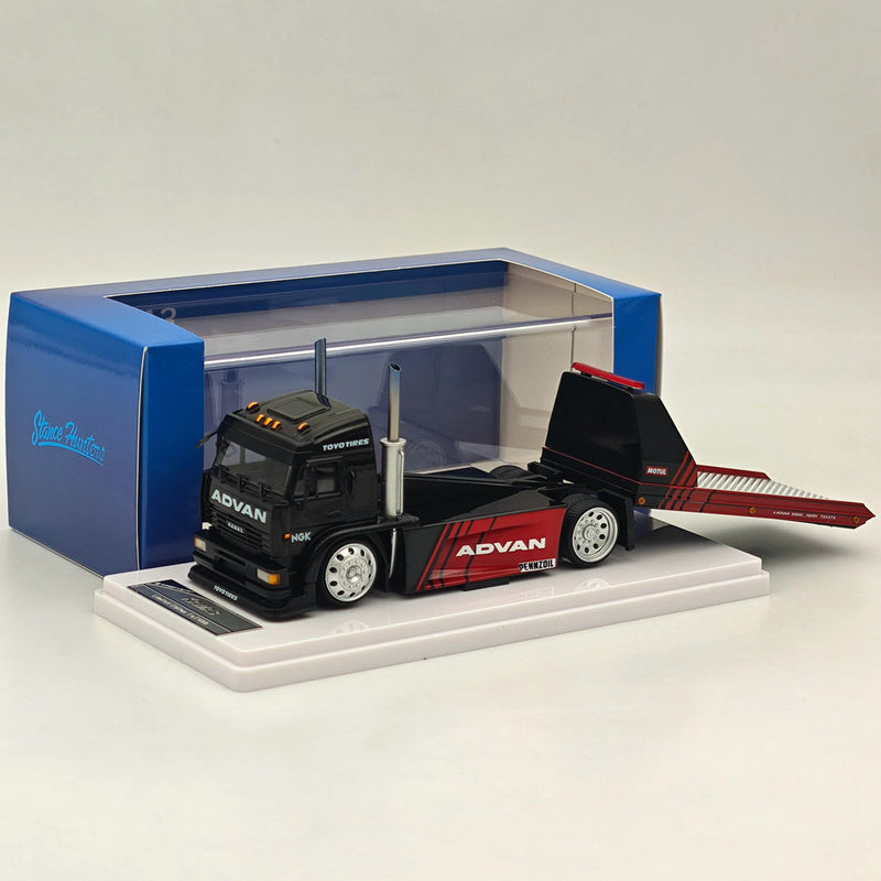 1:64 SH KamaZ Spoon Sports Flatbed Tow Truck Black Diecast Model Car Limited