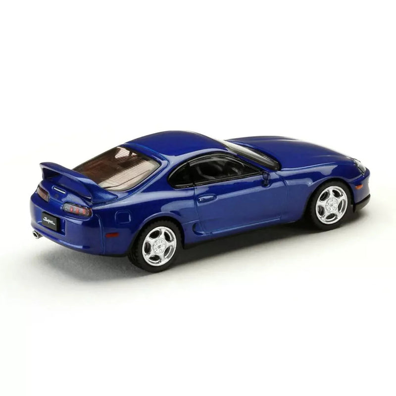 Hobby Japan 1/64 Toyota SUPRA RZ JZA80 with Active Spoiler Parts Blue HJ642042BL Diecast Models Car Collection