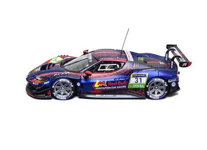 Jicar 1:64 Ferrari 296 GT3 Voiture de course orange et bleue avec moteur Modèle réduit en die-cast