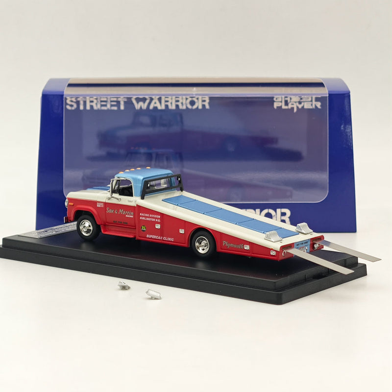 1/64 STREET WEAPON 1970 DODGE D300 RAMP TRUCK Car Transporter Diecast Model