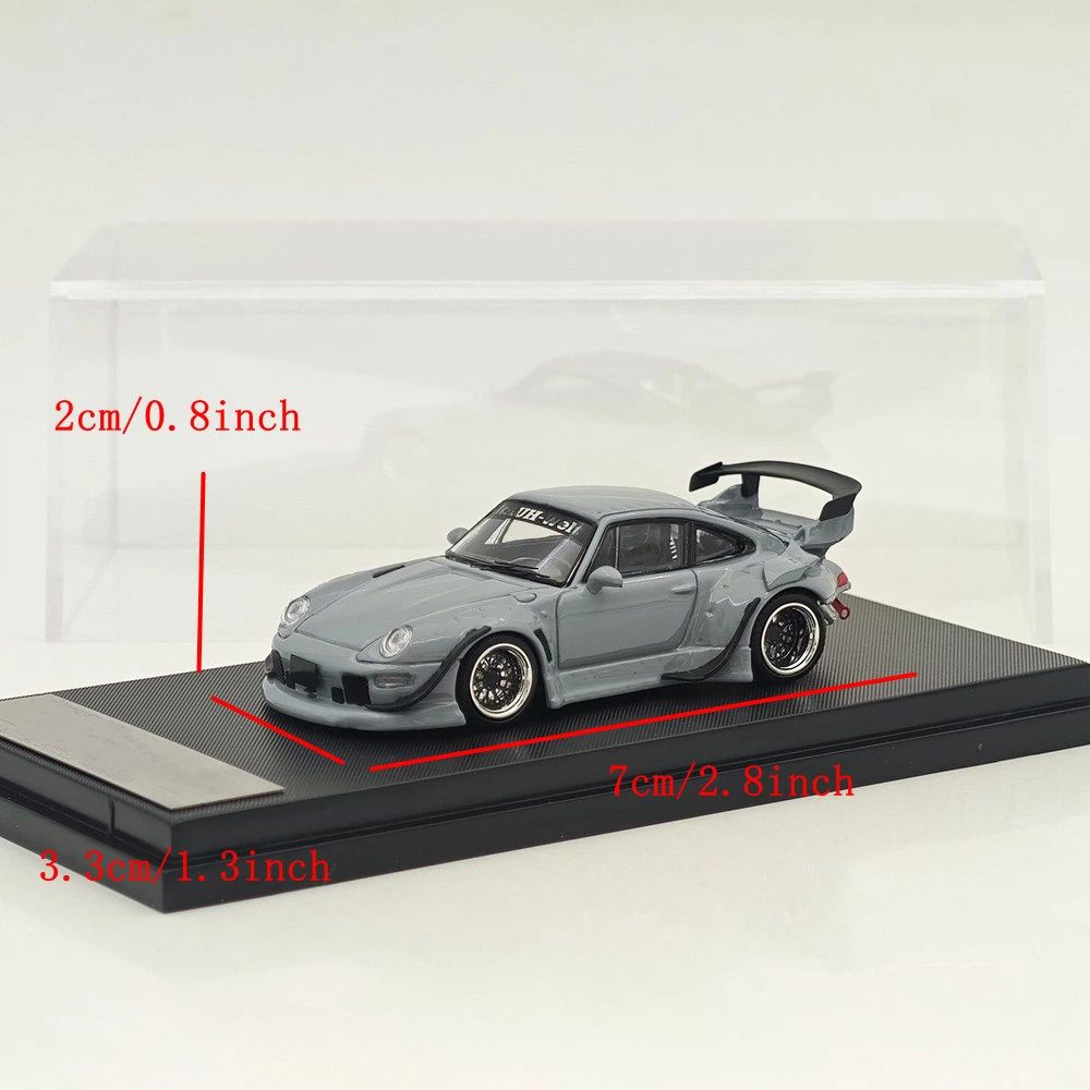 1:64 SW 993 911 Cement Grey Low & High Wing Diecast Model Car Collectible