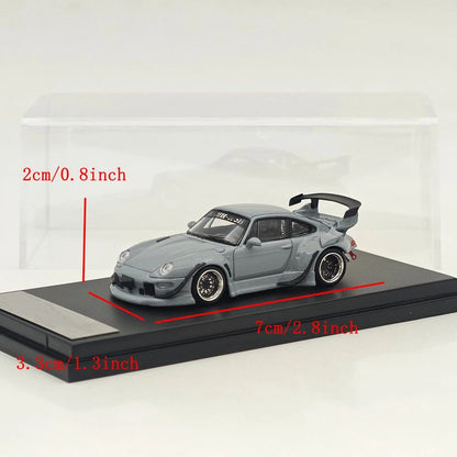 1:64 SW 993 911 Cement Grey Low & High Wing Diecast Model Car Collectible