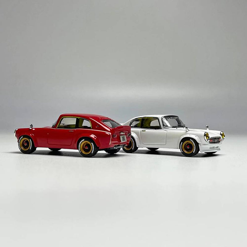 LF 1:64 Honda S800 Modified Diecast Toys Car Models Miniature Hobby with dolls