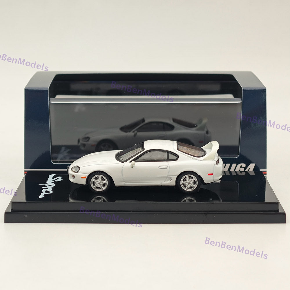 Hobby Japan 1/64 Toyota SUPRA RZ JZA80 with Active Spoiler Parts White Diecast