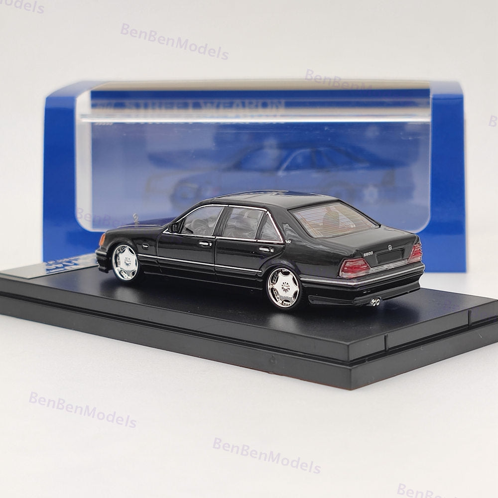 Street Weapon 1:64 Benz W140 S600 Black Limited 499 Diecast Model Car Collection