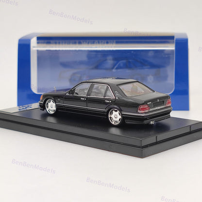 Street Weapon 1:64 Benz W140 S600 Black Limited 499 Diecast Model Car Collection
