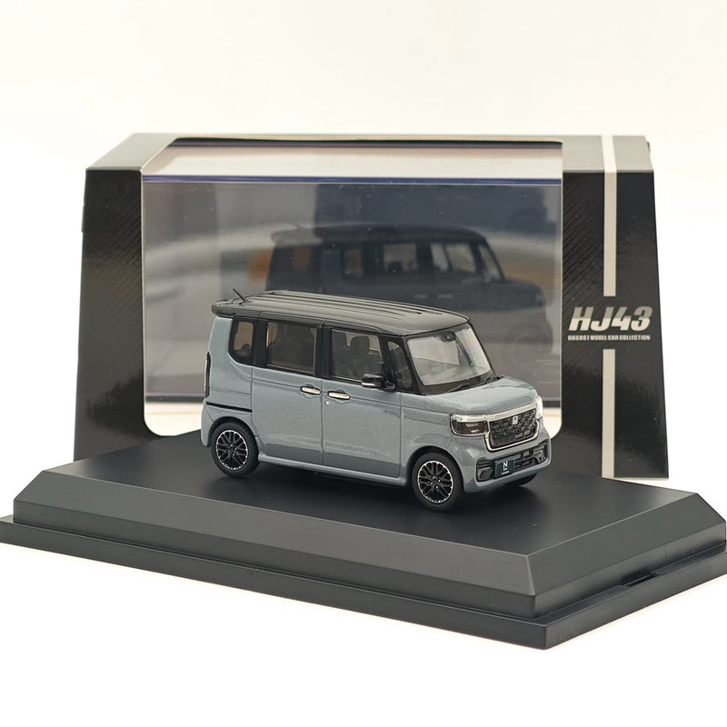 Hobby Japan 1/43 Honda N-BOX Custom Slate Grey Pearl & Black HJ431006GP Diecast Model Car Limited Collection