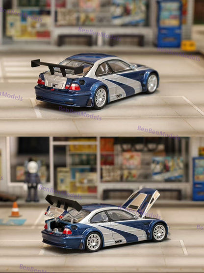 Pre-sale 1:64 Ghost Player BMW E46 M3 GTR NFS Openable Hood/Trunk Alloy Diecast