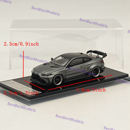1:64 SW BMW G82 M4 ADRO BODY KIT Coupe Sports Model Diecast Metal Car Gray