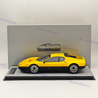 1/18 Tecnomodel Ferrari 512BB Clienti Corsa Press 1978 Yellow Resin Model Car