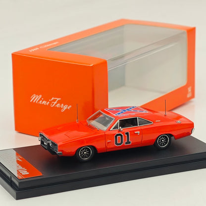 Mini Forge 1:64 1969 Charger RT style General Lee / with 1600 HP Twin-Turbo LS Diecast Motor