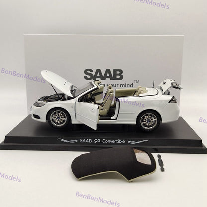 Original 1:18 93 9-3 Convertible Sport Car White Diecast Model Car Limited Edition
