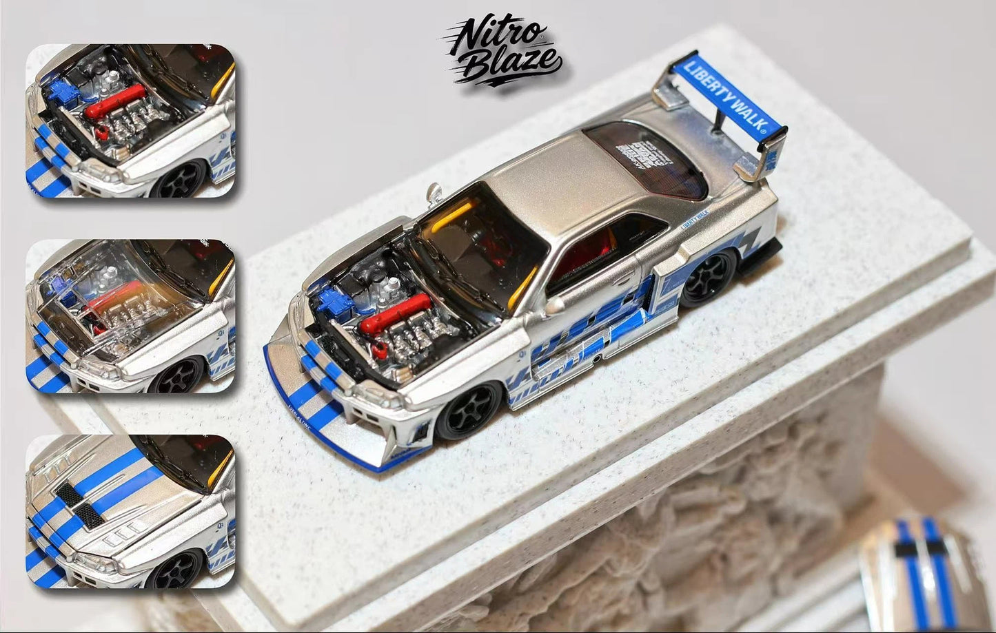 Pre order Nitro Blaze 1:64 ER34 LB-SUPER SILHOUETTE Diecast Model Car Limited Collection