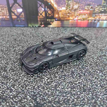 MJ 1/64 Koenigsegg one1 Customized Diecast Toys Car Models Miniature Hobby Collection Gifts Black Carbon