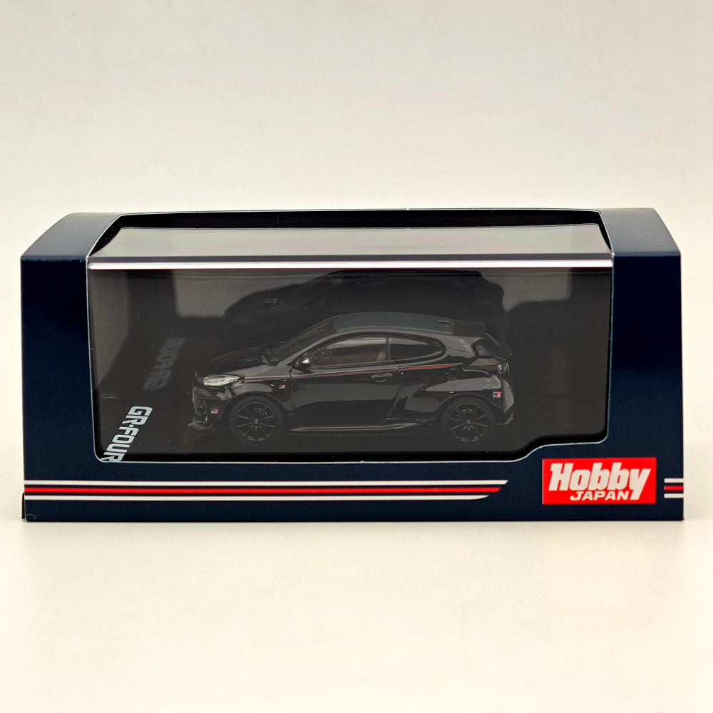 Hobby Japan 1:64 Toyota GR-Four YARIS RZ High performance GR Parts Precious Black Pearl HJ642024GBK Diecast Models Car Collection