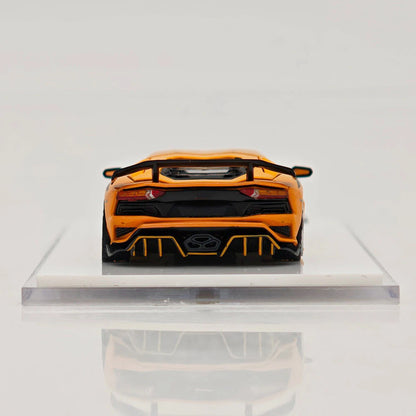 Rotating Wheel 1:64 Aventador S Rowen Supercar Yellow Diecast Alloy Collectible Model Car