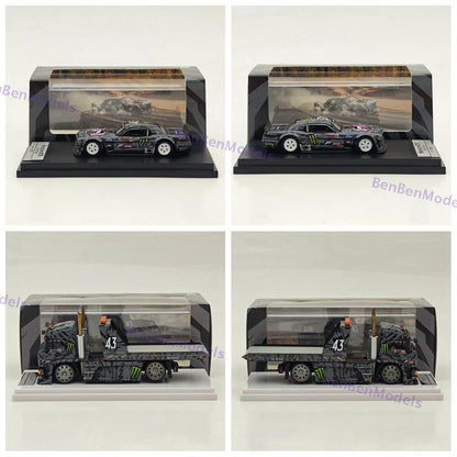 1:64 SW Ford Mustang 1965 Hoonicorn RTR V3 HORZON / KamaZ trailer Car Diecast