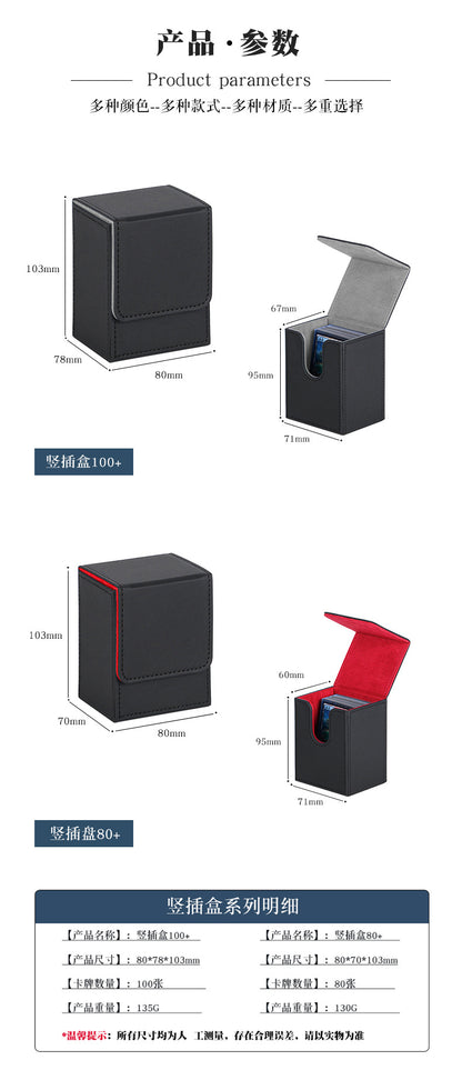 PU Leather Card Deck Box 100+ Cards TCG Storage Case for Trading Card Games