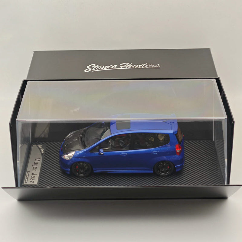 Stance Hunters 1/18 Honda Fit JAZZ Mugen Version Blue Resin Models Car Limited Collection