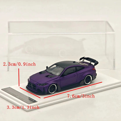 1:64 STREET WARRIOR SW G82 M4 matte purple Widebody Sports Limited Diecast Model
