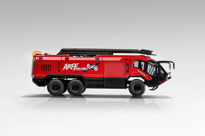 Guangtai 1/50 ARFF 6X6 Airport Main Fire Truck Red Black Alloy Model Gift Collection Moving Details