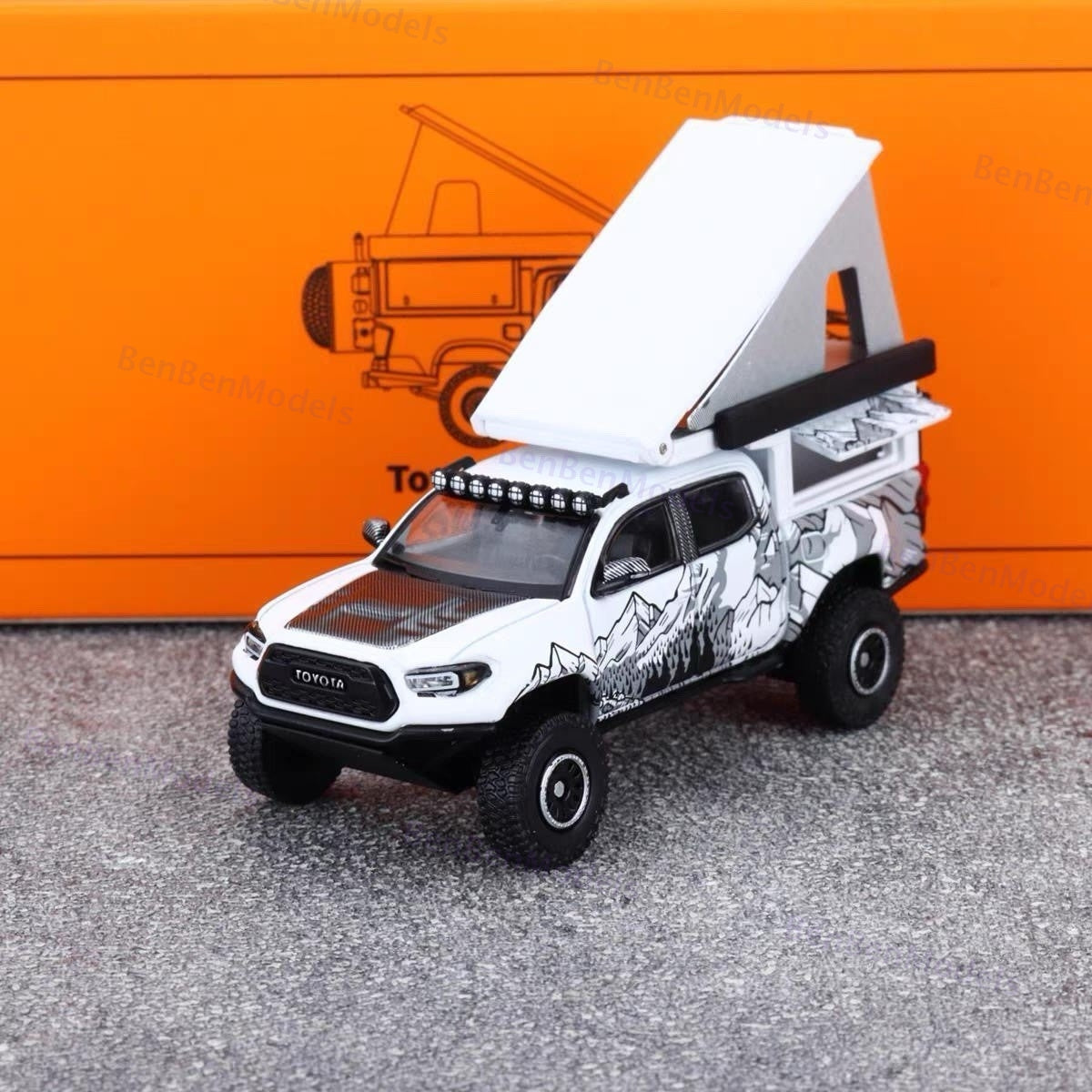 Model 1:64 Collectible Toyota Tacoma Off-Road Camper GCD Car Diecast Gifts