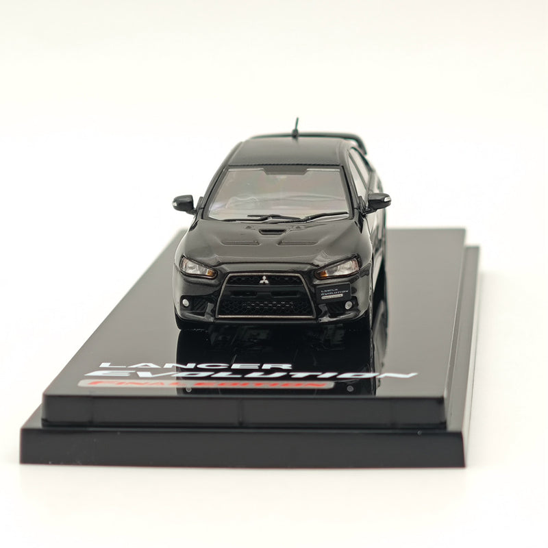 Hobby Japan 1/64 Mitsubishi Lancer Evolution X Final Edition Phantom Black Pearl HJ642053BBK Diecast Model Car Limited Collection