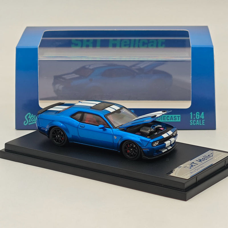 SH 1:64 Dodge Challenger SRT Hellcat Muscle Sports Diecast Model Car Blue