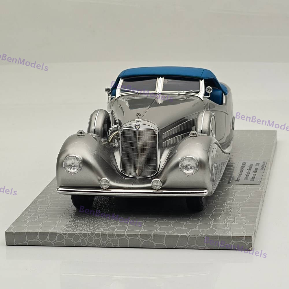 1/18 AMC Mercedes Benz 540K W29 Silver Stromlinien Roadster Erdmann & Rossi 1936