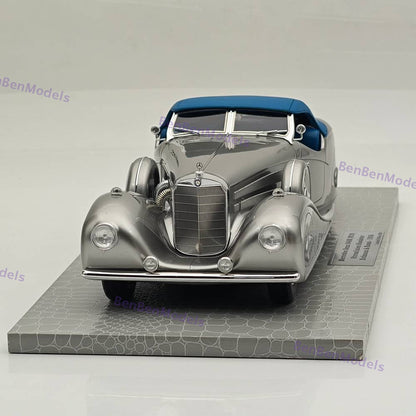 1/18 AMC Mercedes Benz 540K W29 Silver Stromlinien Roadster Erdmann & Rossi 1936