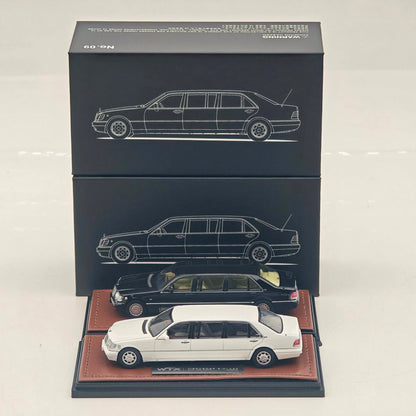 WTX 1 64 W140 S600 Stretch Limousine Black Diecast Model Collectible Display Car