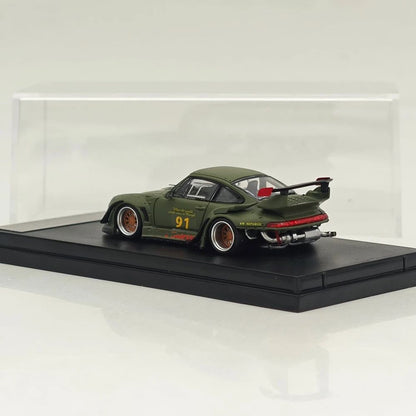 1:64 SW 993 911 #98 #91 Matte Pink / Green Diecast Model Car Limited Edition