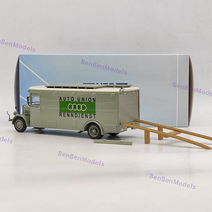 1:43 NEO BUSSING NAG TRUCK AUTO UNION RENNDIENST CAR TRANSPORTER 1934 NEO46445