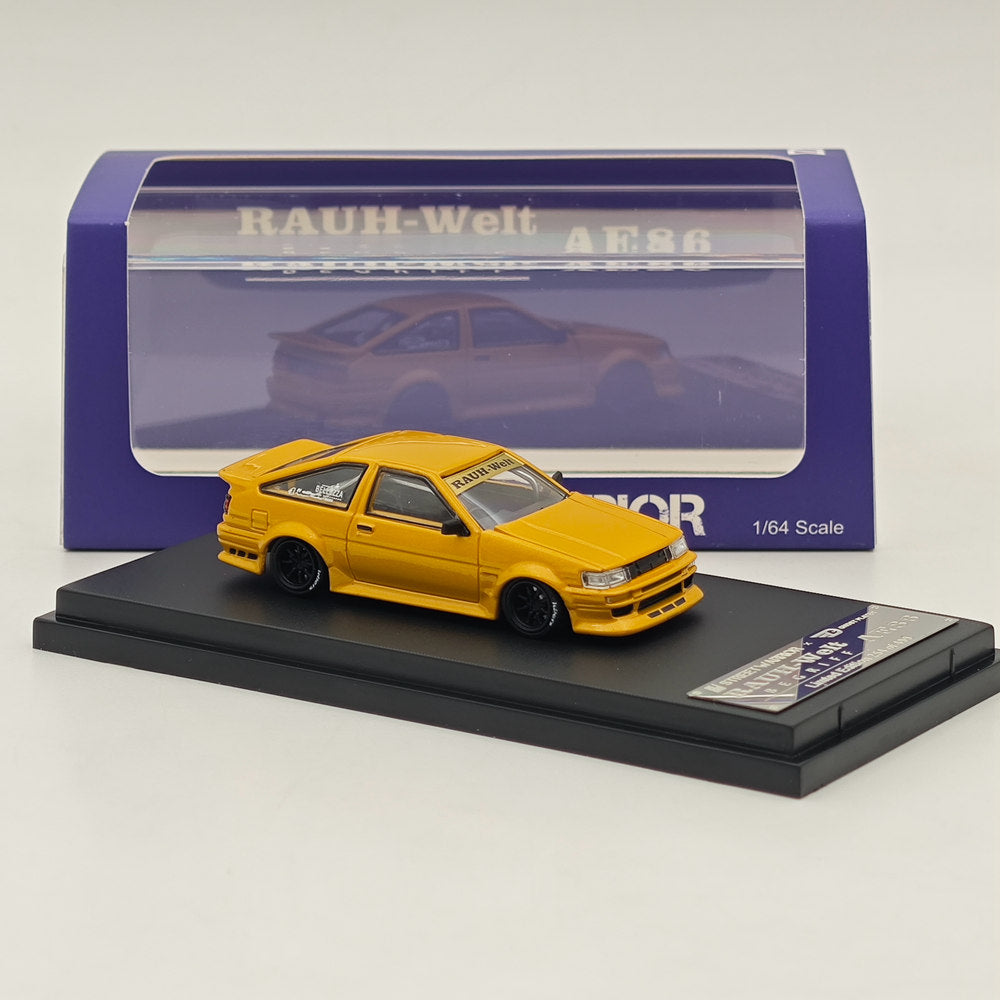 SW 1/64 RAUH-Welt RWB AE86 BELLEZZA Modèles moulés sous pression Collection limitée Jaune 