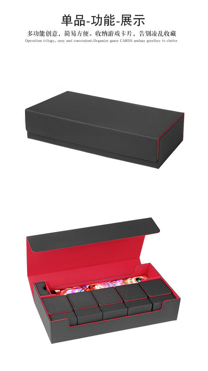 Multi Functional PU Magnetic Card Storage Box Large Holder For 500+ TCG Cards With Dice Compartment & Playmat Pocket