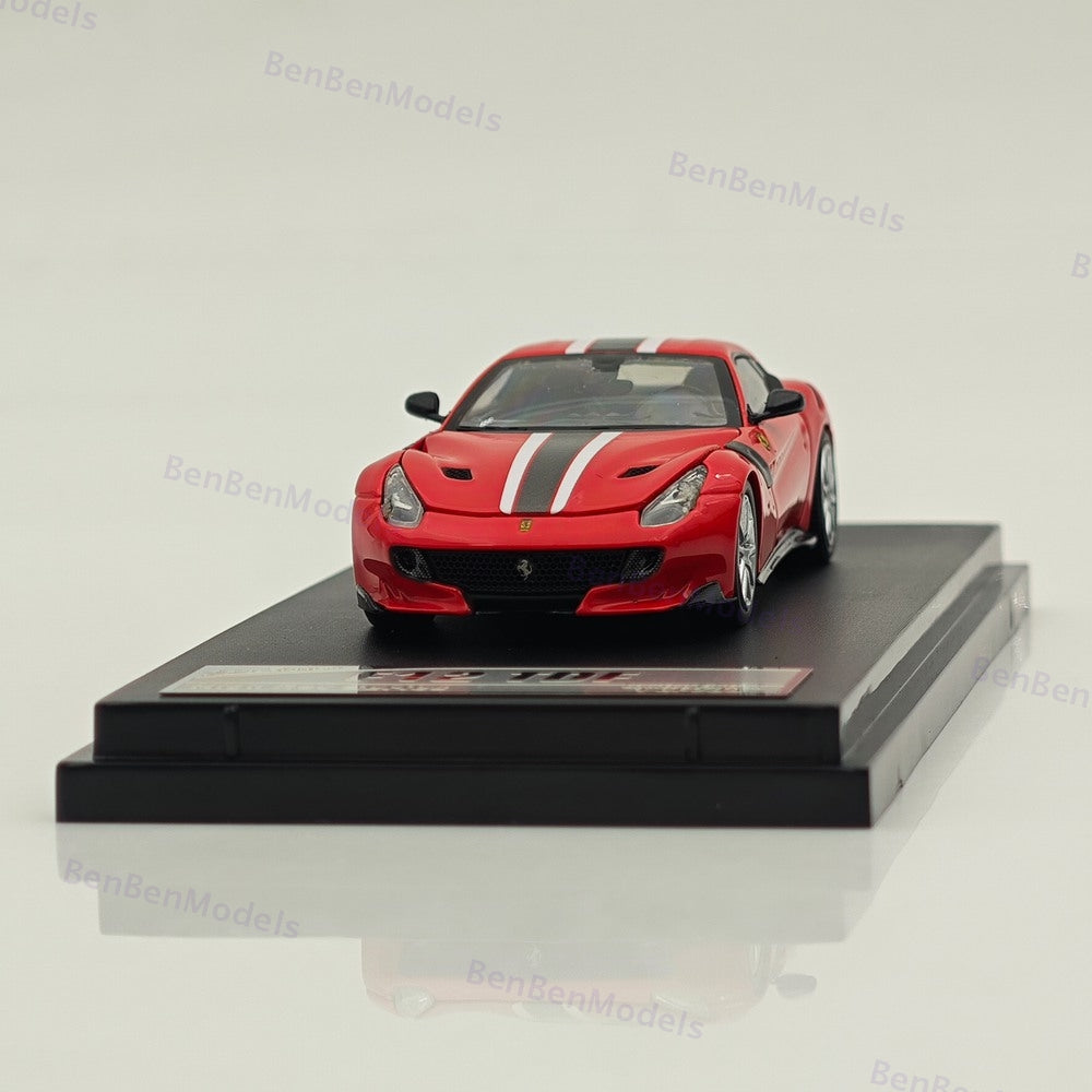 1/64 SH Ferrari F12 TDF Hood Opens Diecast Models Car Limited Red pull flower