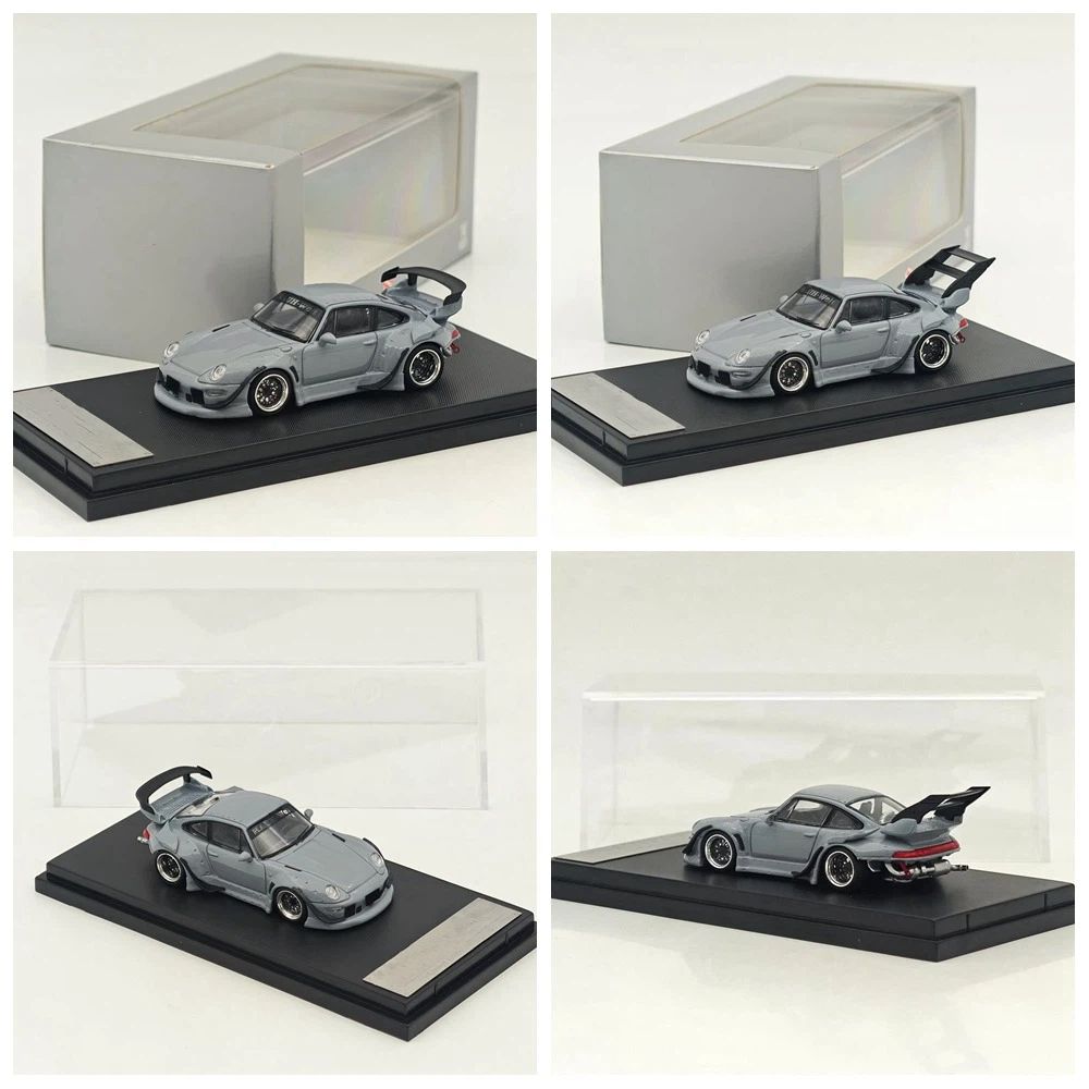1:64 SW 993 911 Cement Grey Low & High Wing Diecast Model Car Collectible