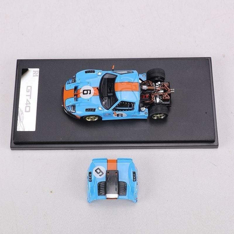 RM 1:64 GT40 Racing Diecast Toys Car Model - Magnetic Hood Collectible gift Blue