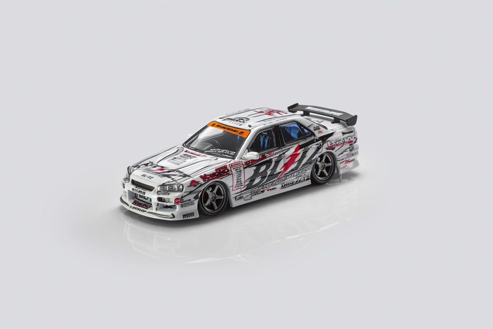 MORTAL 1:64 NISSAN SKYLINE ER34 URAS D1GP BLITZ DUNLOF Edition Miniature Diecast Toys Car Models Hobby Collection Gifts 03/06/04/07