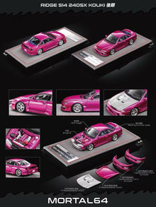 Mortal 1:64 for S14 240SX Kouki JDM Sport Coupe Diecast Model Car with Parts Collectible Gift