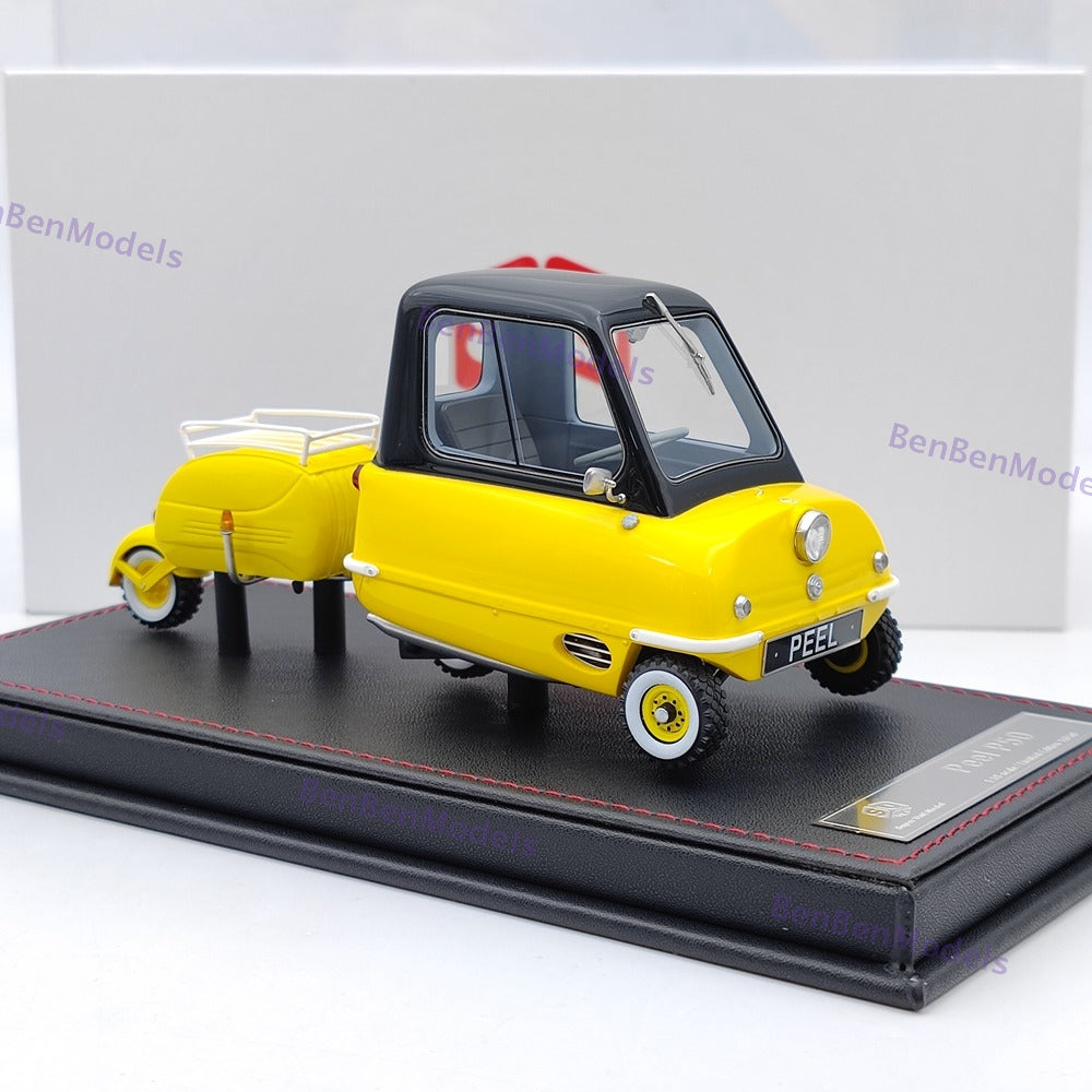 Super Unit Model 1/18 PEEL P50 w/Pav Trailer 1964 Resin Car Limited Yellow
