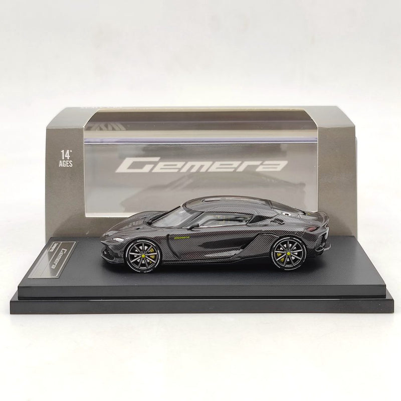 HKM 1:64 Koenigsegg Gemera Double Door Hybrid Supercar Carbon Diecast Toys High-End Simulation Model Car Gifts