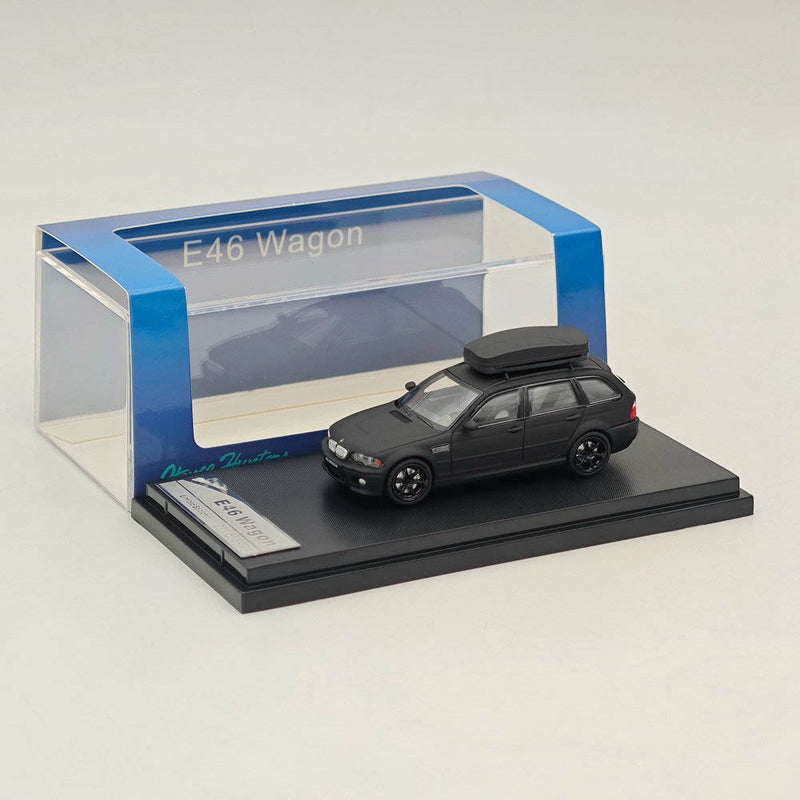 1:64 SH E46 Wagon Matte Black Diecast Model Car Limited Collection