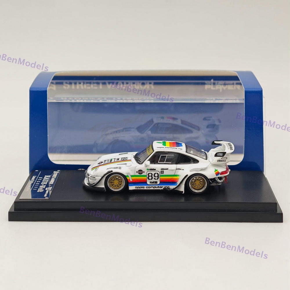 1:64 SW White 911 RWB 993 Apple #89 Racing Sports Model Diecast Metal Car