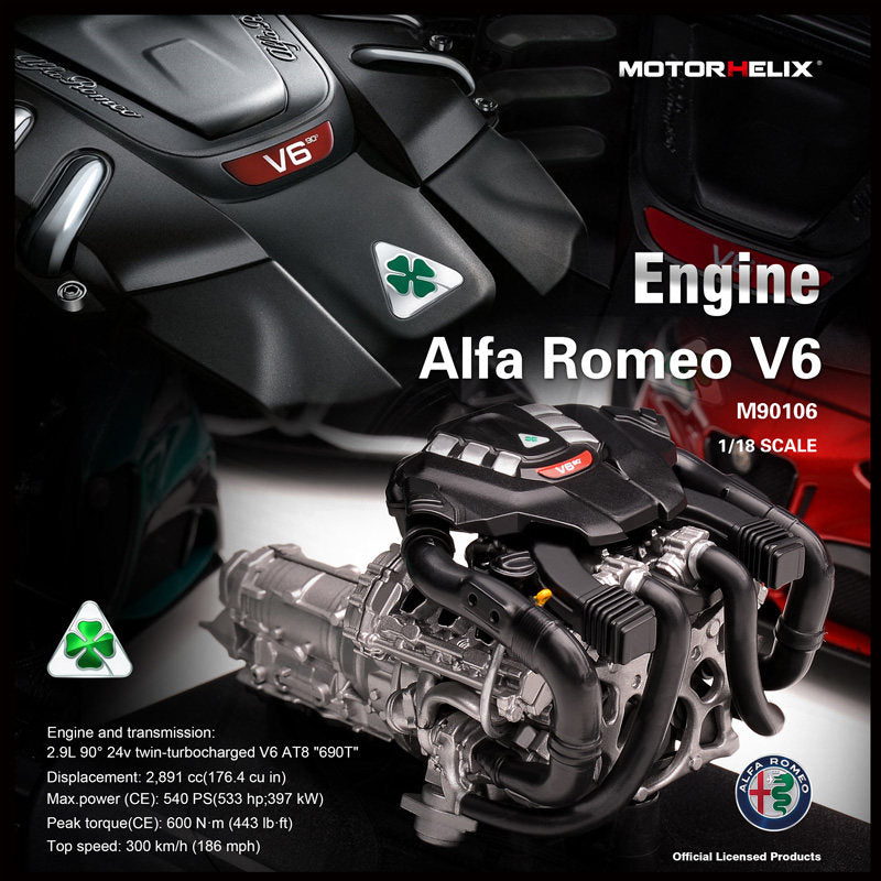 MH 1:18 S2000 F22c J S Raging 2 6L Devil Engine Car Model Engine