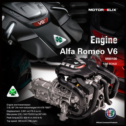 MH 1:18 S2000 F22c J S Raging 2 6L Devil Engine Car Model Engine