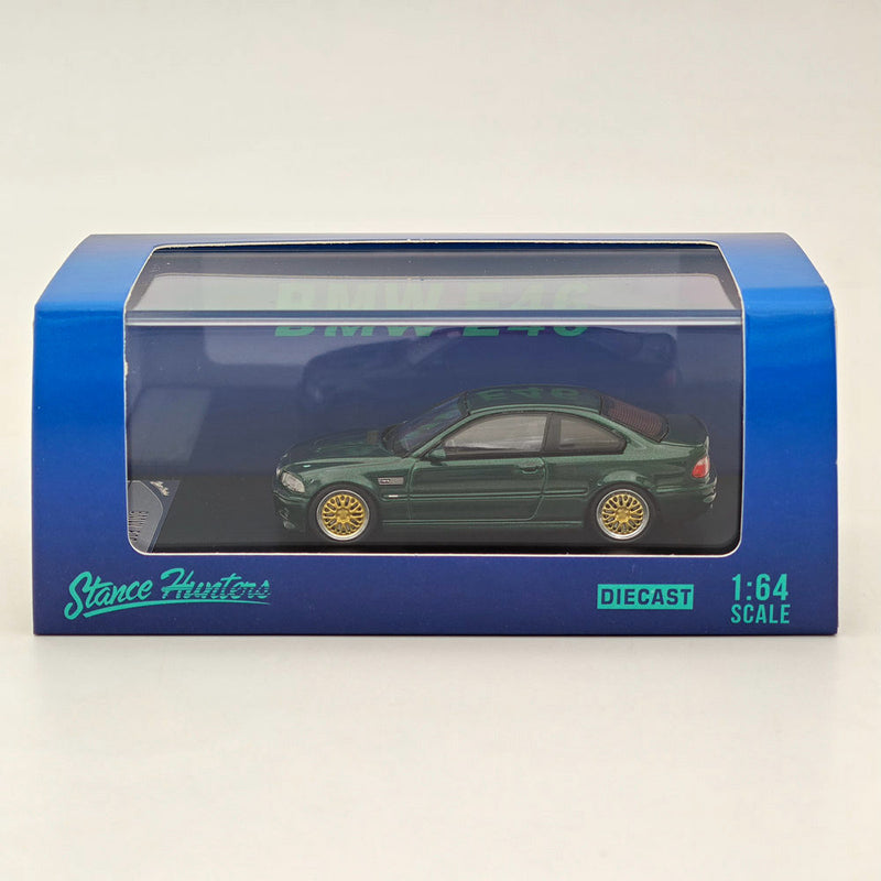 1/64 Stance Hunters BMW E46 M3 Green With BBS Wheels Diecast Models Collection