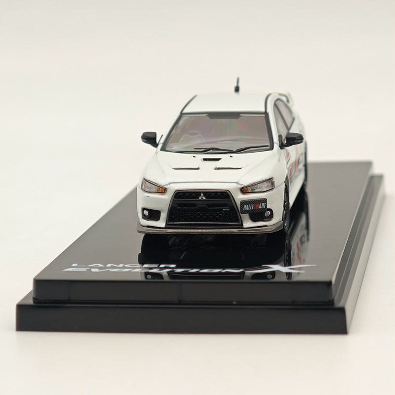 Hobby Japan 1/64 Mitsubishi Lancer Evolution X RALLIART White Pearl HJ643053BWP Diecast Model Car Limited Collection