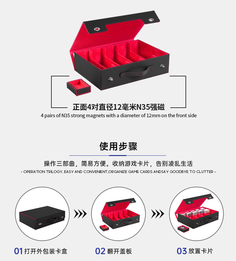 3900+ Cards PU Leather POKEMON TCG CCG Deck Box with Handle & Magnetic Closure