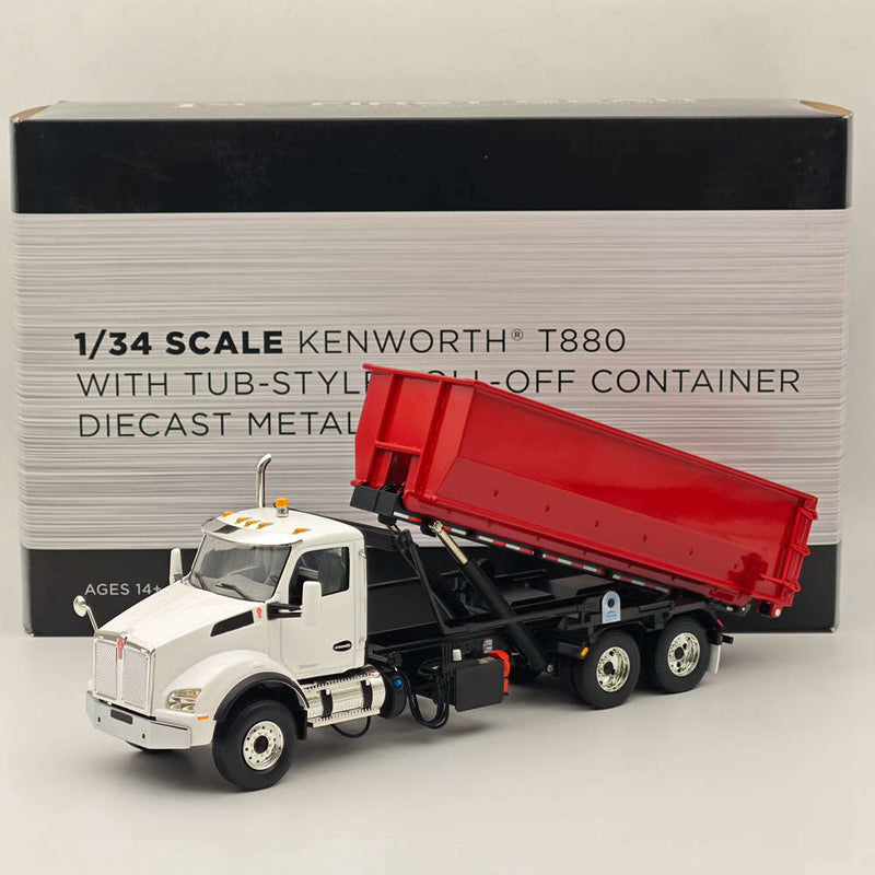 FIRST 1/34 KENWORTH T880 WITH TUB-STYLE ROLL-OFF CONTAINER Red 10-4251 Truck